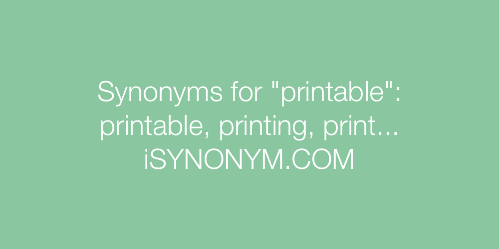 Synonyms printable