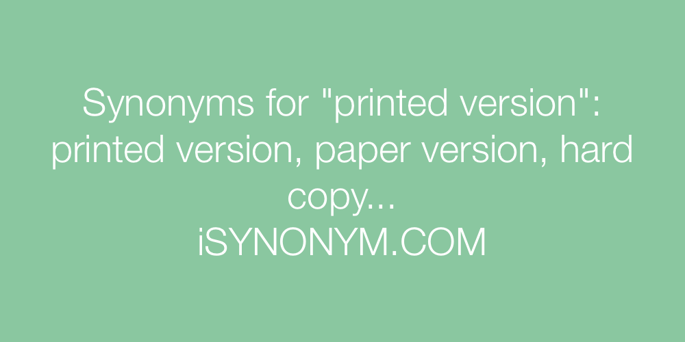 Synonyms printed version