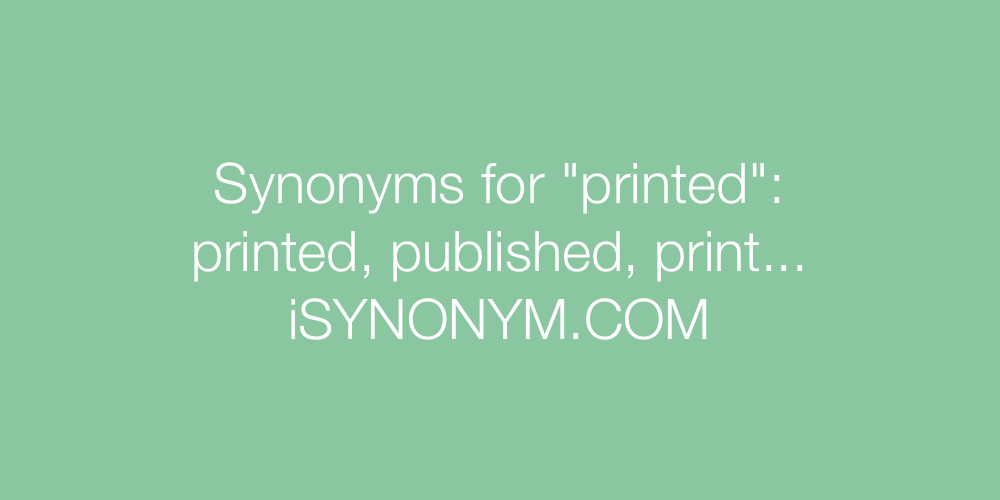 Synonyms printed