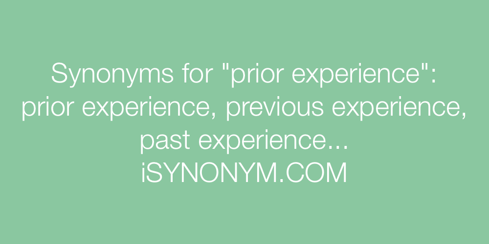 Synonyms prior experience