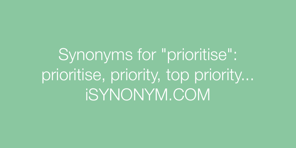 Synonyms prioritise