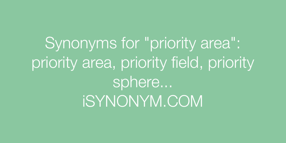 Synonyms priority area