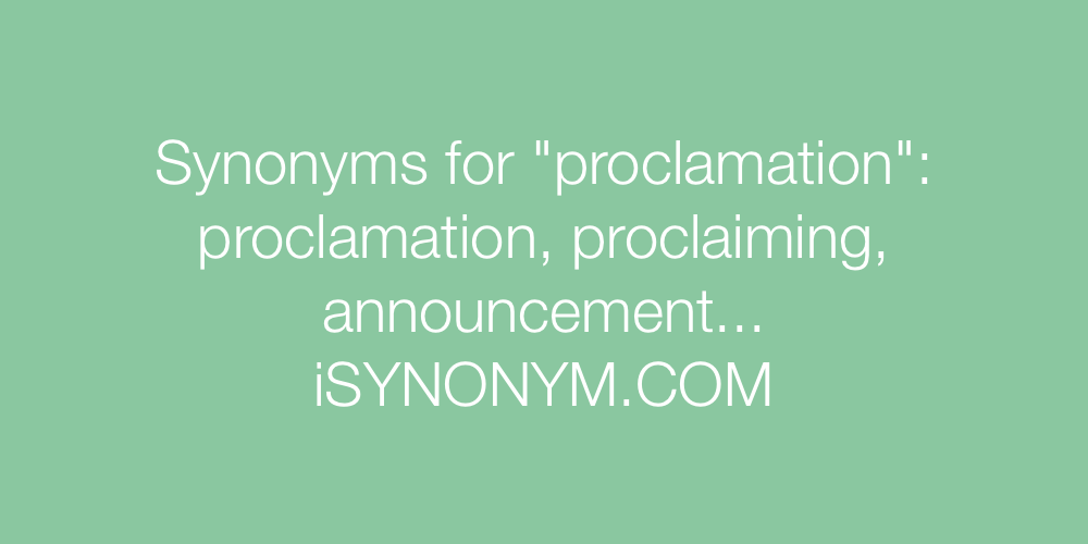 Synonyms proclamation
