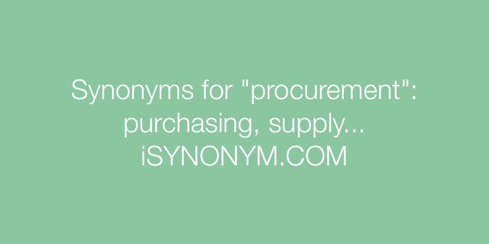 Synonyms procurement