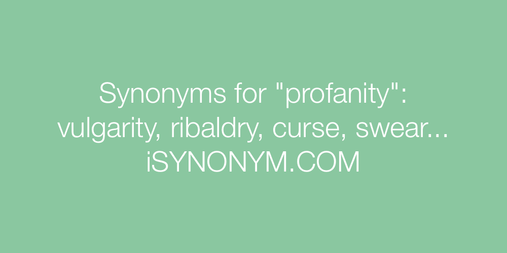 Synonyms profanity