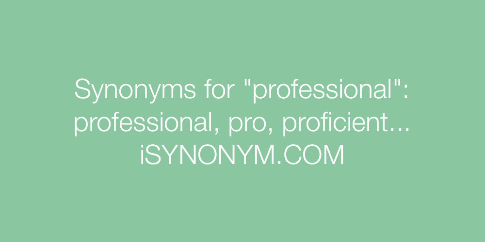 Synonyms professional