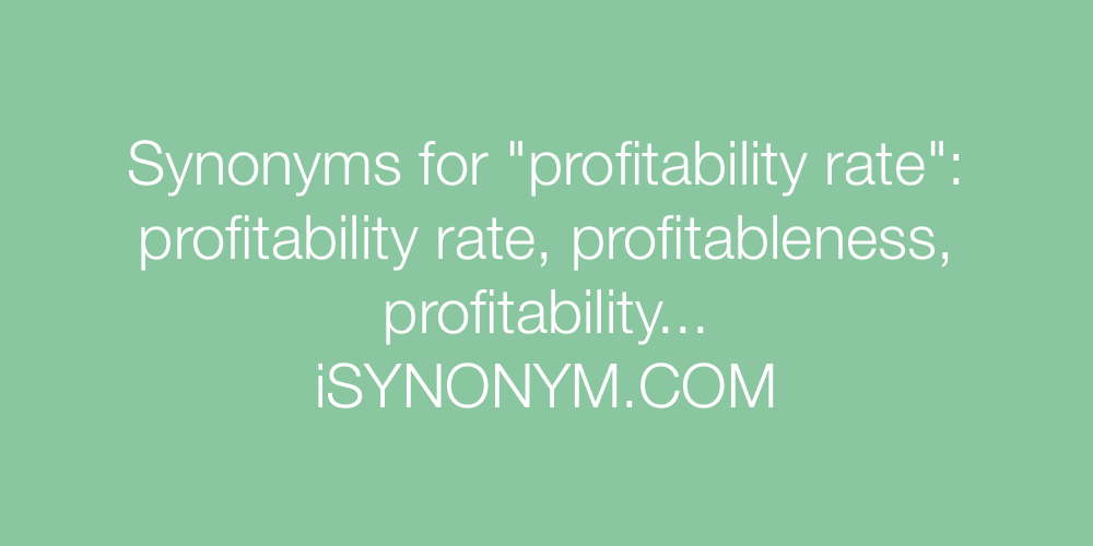 Synonyms profitability rate