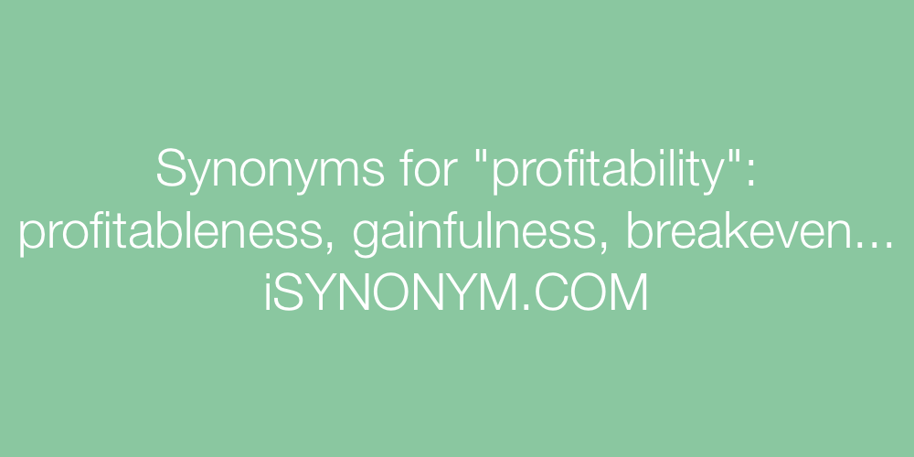 Synonyms profitability