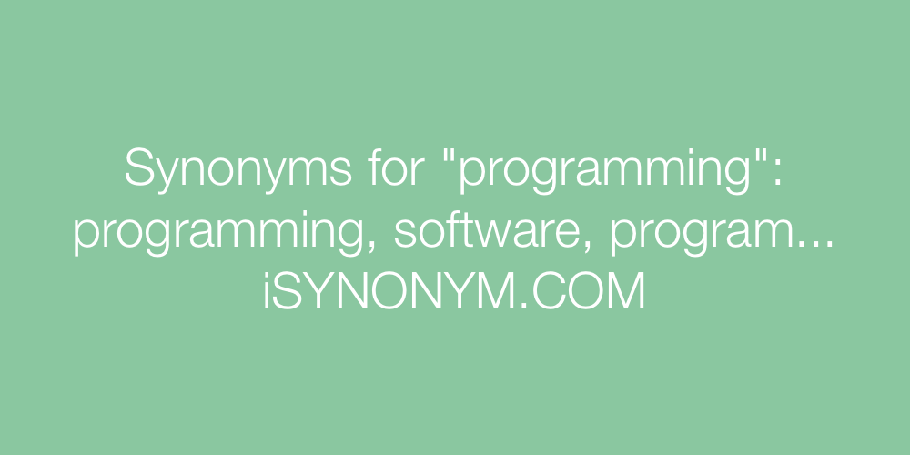 Synonyms programming