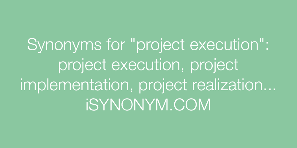 Synonyms project execution