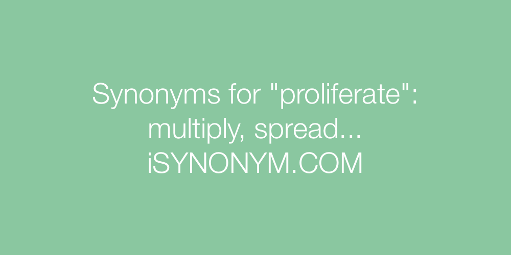Synonyms proliferate
