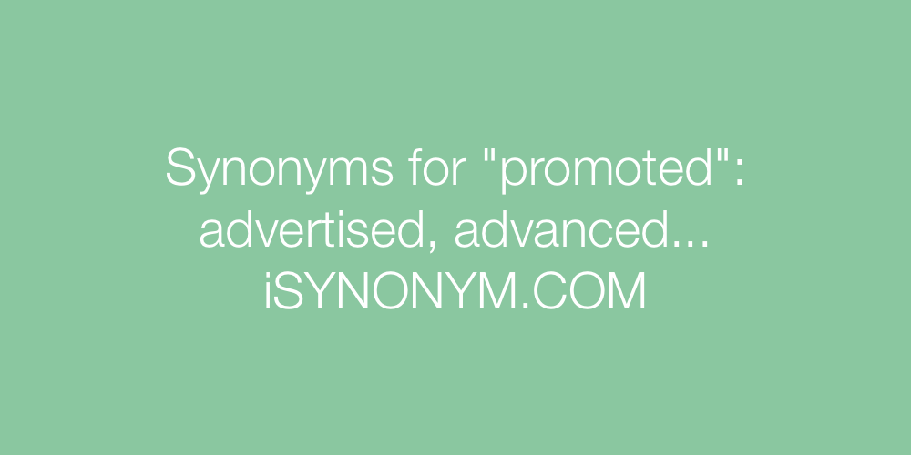 Synonyms promoted