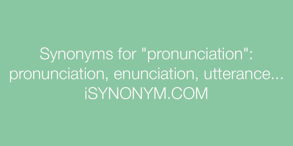 Synonyms pronunciation