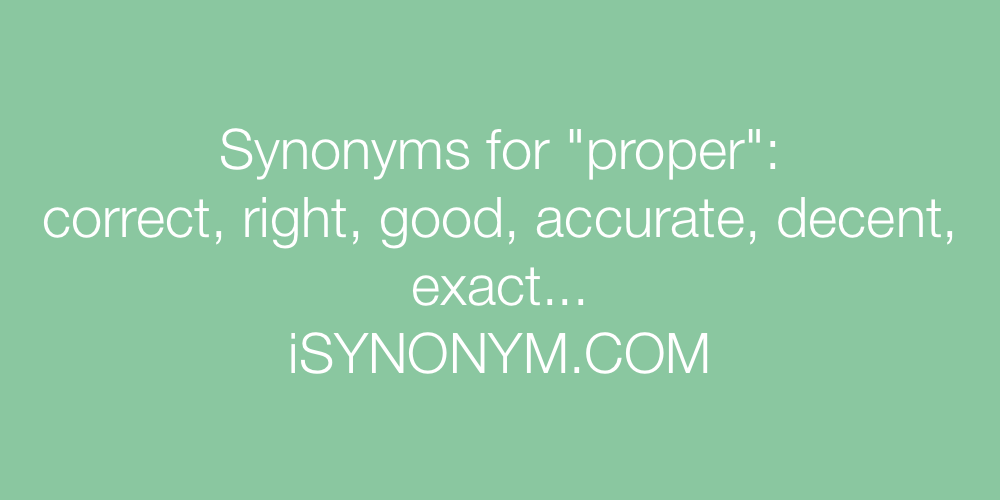 Synonyms proper