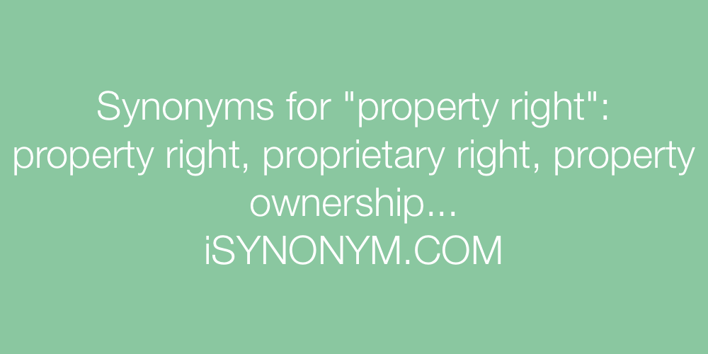 Synonyms property right