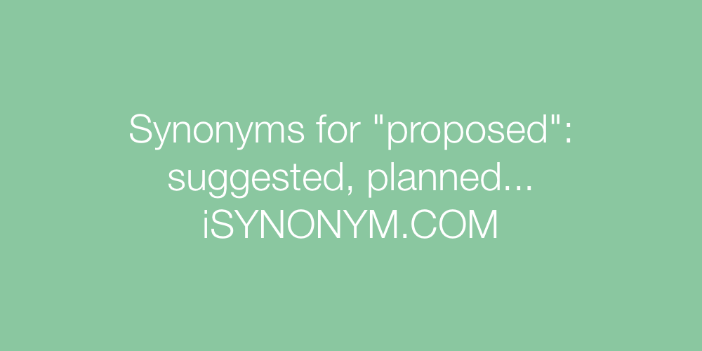 Synonyms proposed
