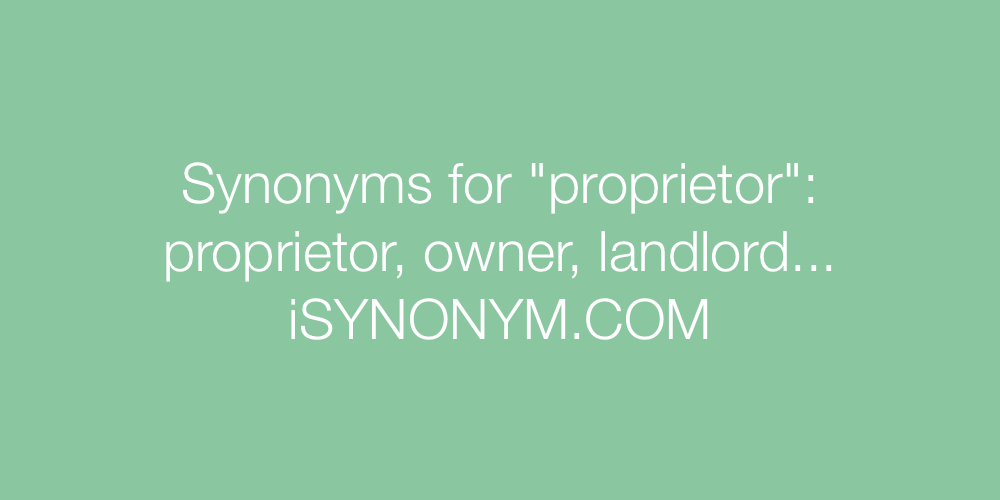 Synonyms proprietor