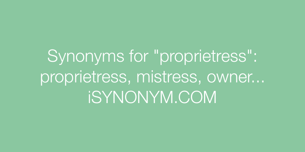 Synonyms proprietress