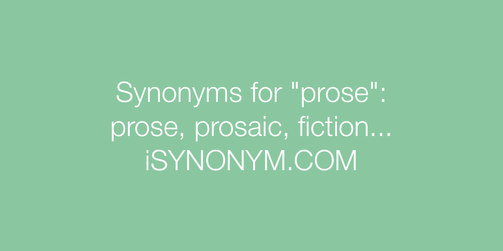 Synonyms prose