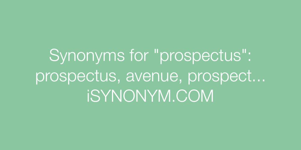 Synonyms prospectus