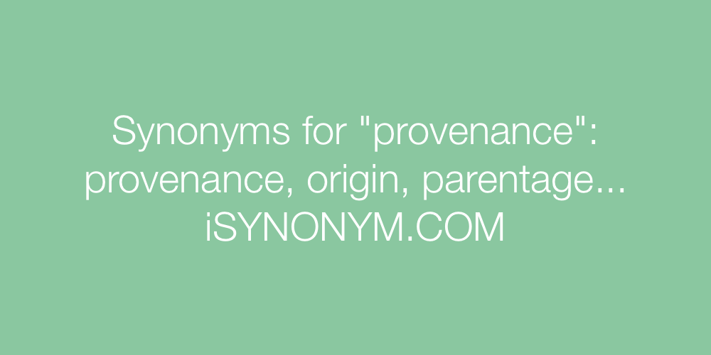 Synonyms provenance