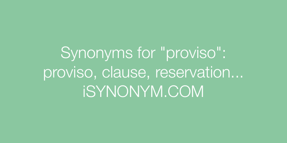 Synonyms proviso