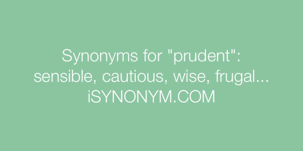 Synonyms prudent