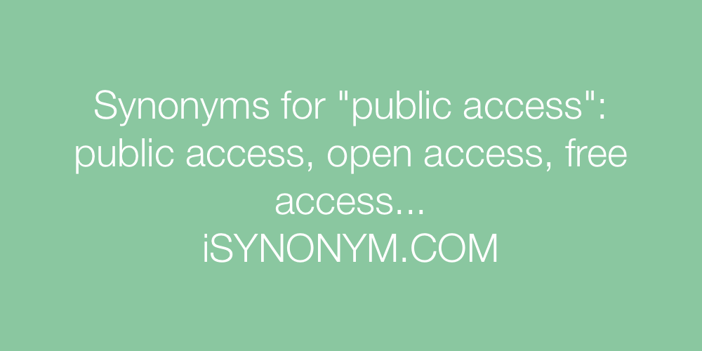 Synonyms public access