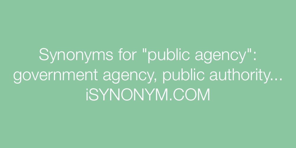Synonyms public agency