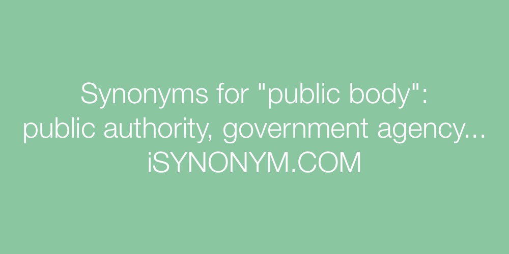 Synonyms public body