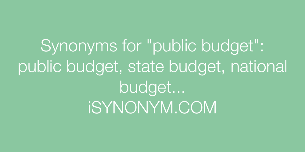 Synonyms public budget