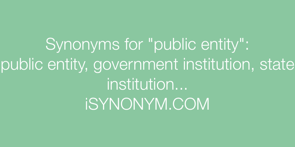 Synonyms public entity