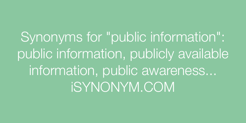 Synonyms public information