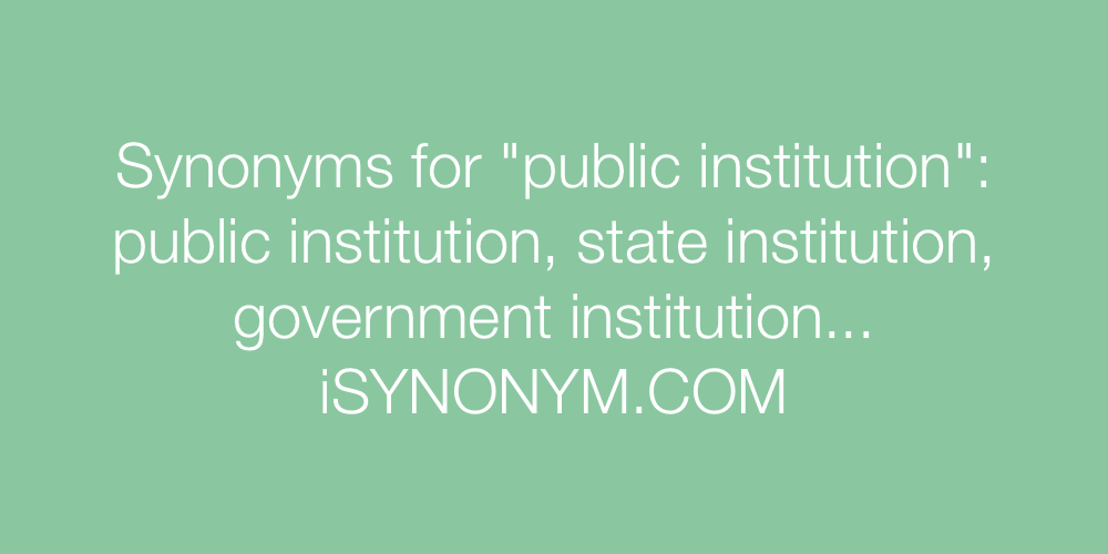 Synonyms public institution