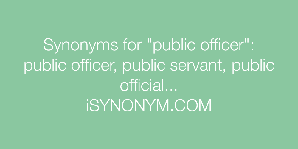 Synonyms public officer
