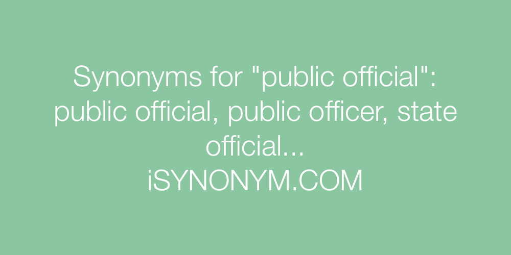 Synonyms public official