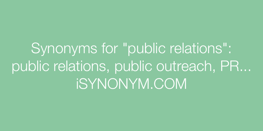 Synonyms public relations