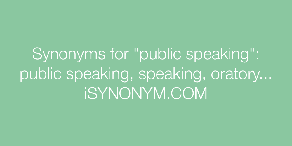 Synonyms public speaking