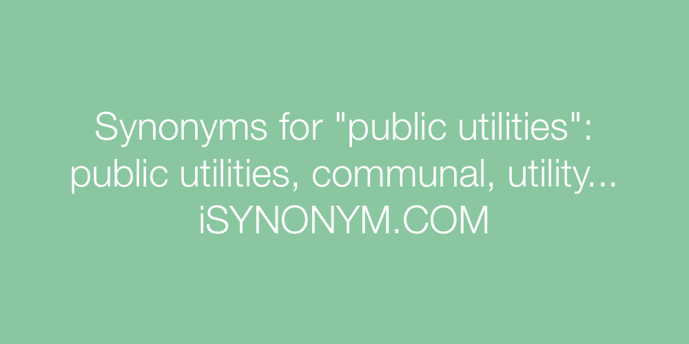 Synonyms public utilities
