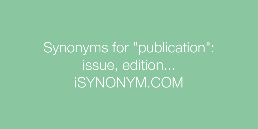 Synonyms publication