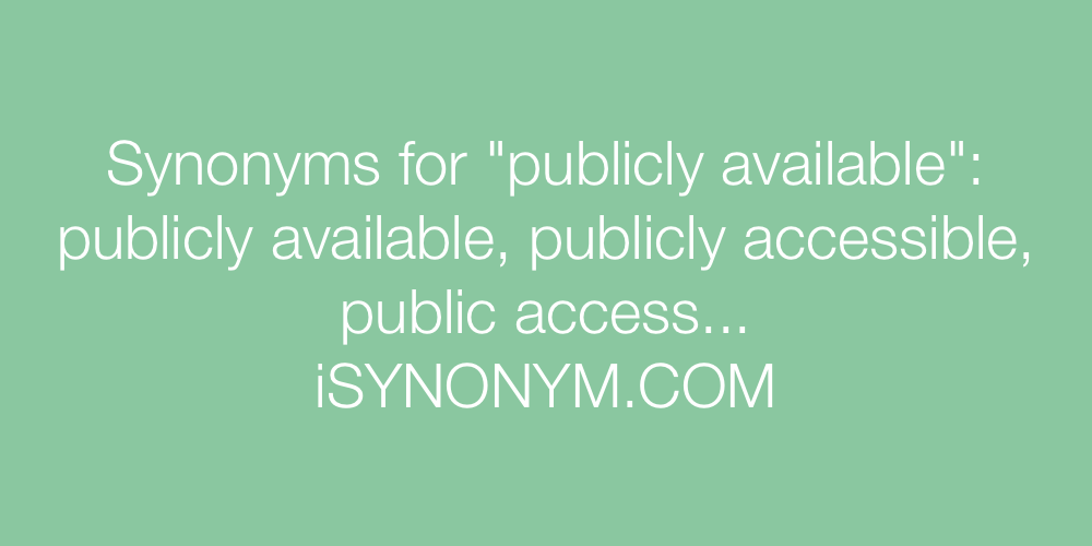 Synonyms publicly available