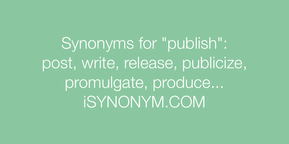 Synonyms publish