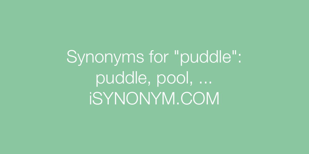Synonyms puddle