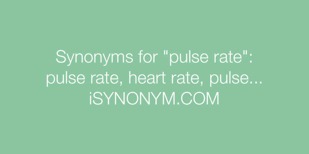 Synonyms pulse rate