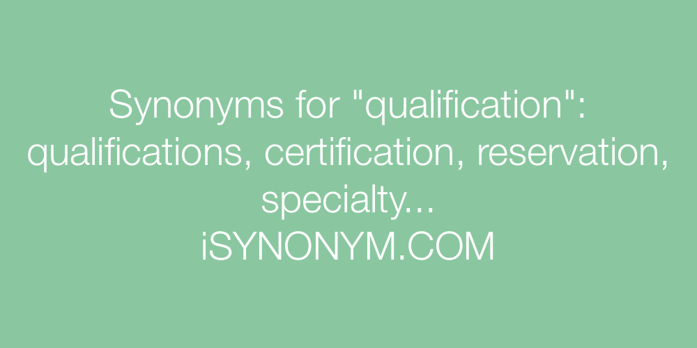 Synonyms qualification