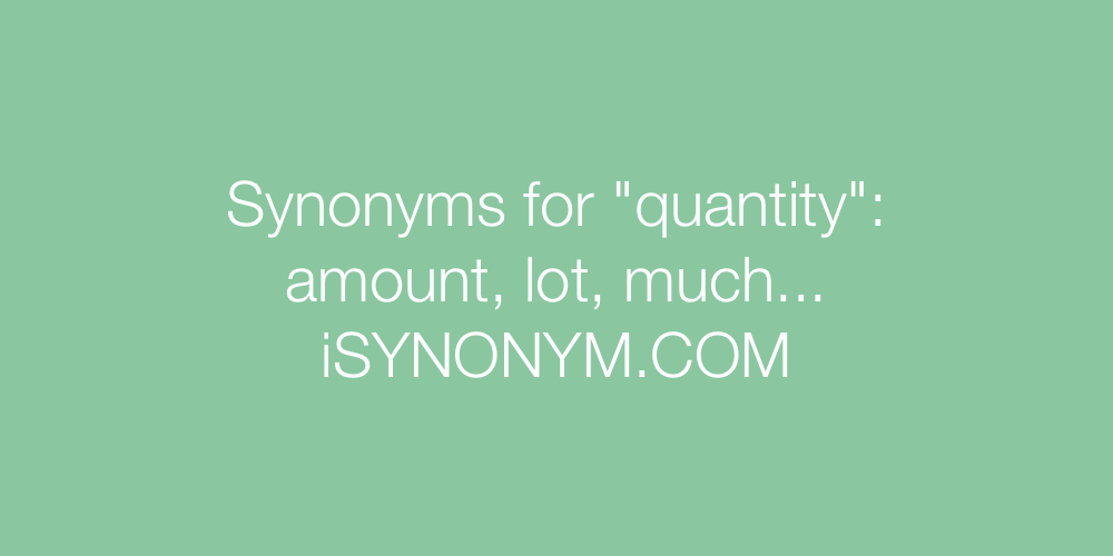Synonyms quantity