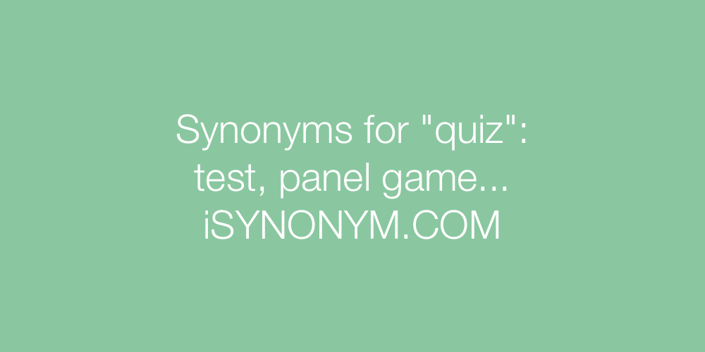 Synonyms quiz