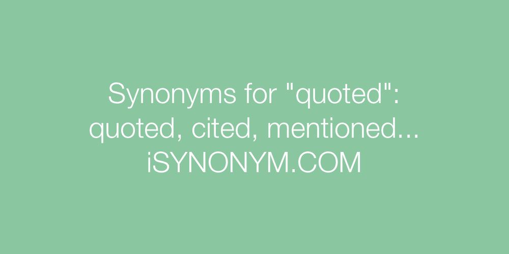 Synonyms quoted