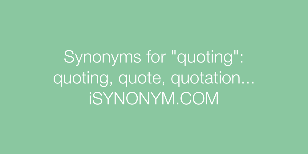Synonyms quoting