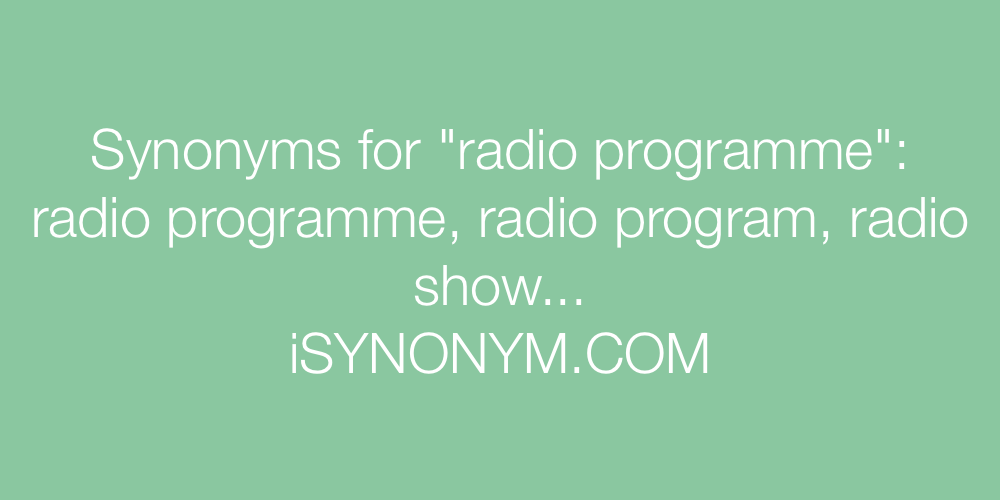 Synonyms radio programme